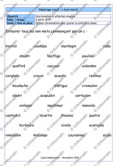 Page 1 de la fiche