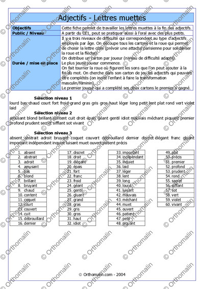 Page 1 de la fiche