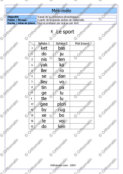 Page 1 de la fiche