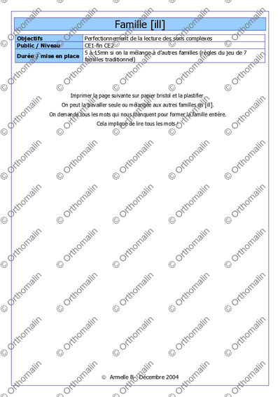 Page 1 de la fiche