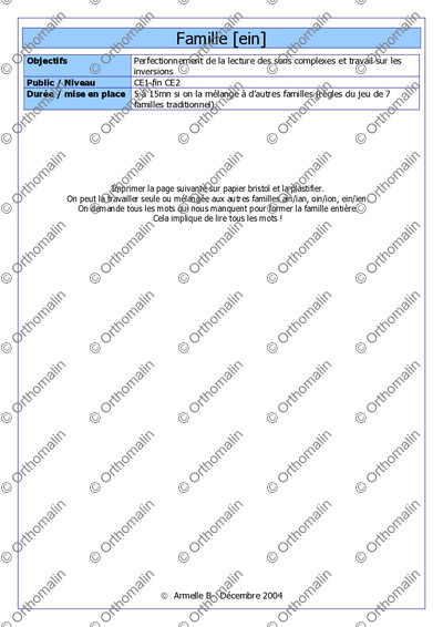 Page 1 de la fiche