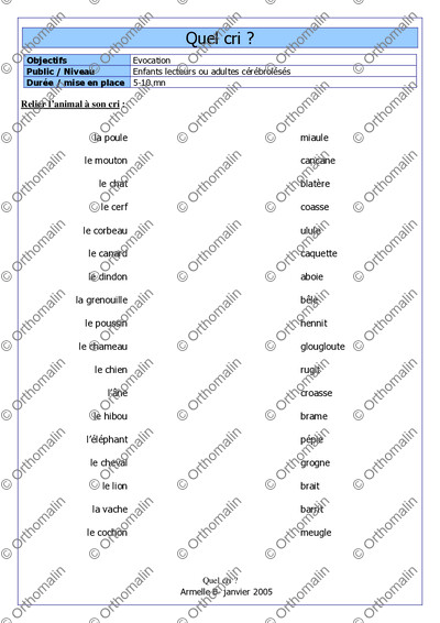 Page 1 de la fiche
