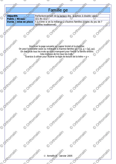 Page 1 de la fiche