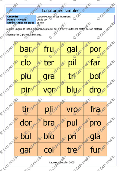 Page 1 de la fiche