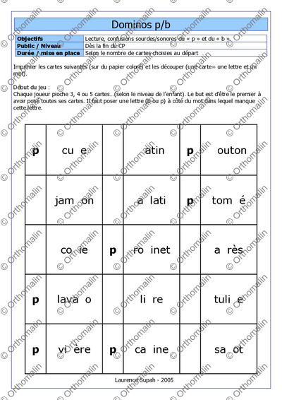 Page 1 de la fiche