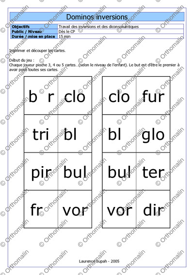 Page 1 de la fiche
