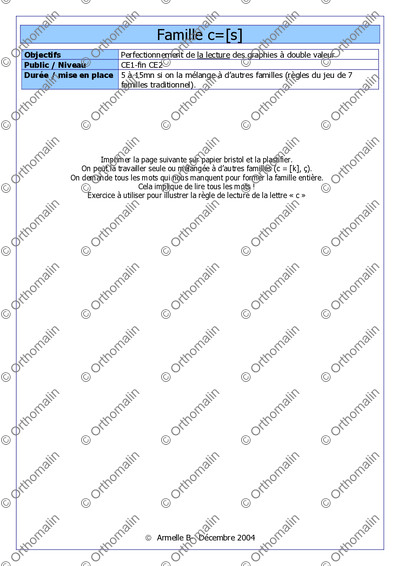 Page 1 de la fiche