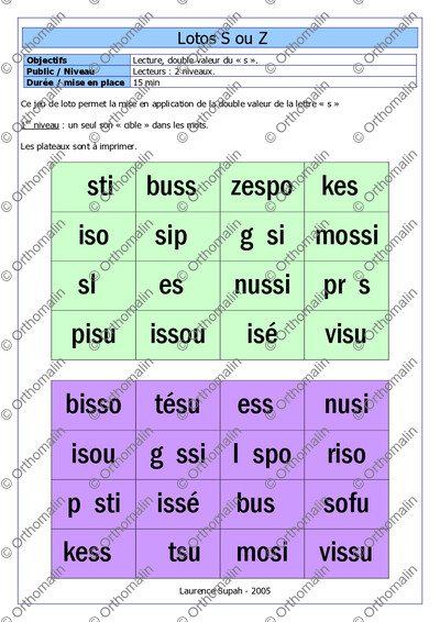 Page 1 de la fiche