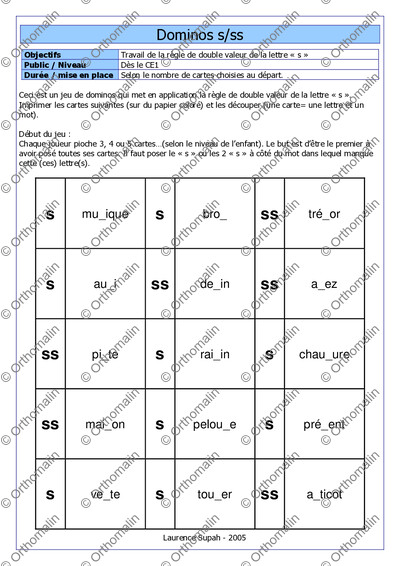 Page 1 de la fiche