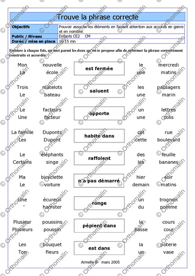 Page 1 de la fiche