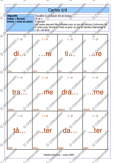 Page 1 de la fiche