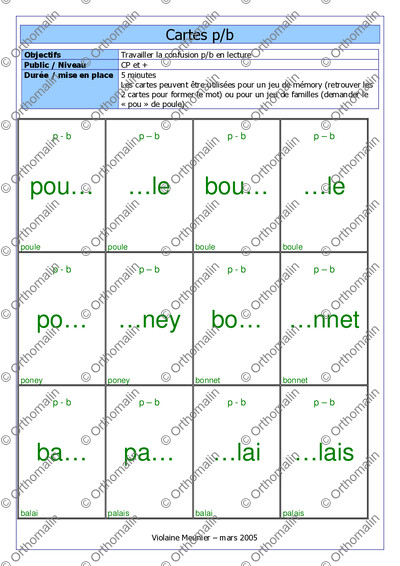 Page 1 de la fiche