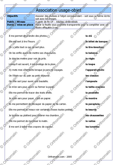 Page 1 de la fiche