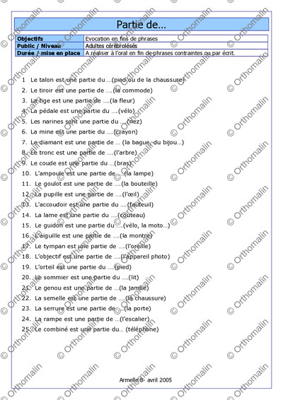 Page 1 de la fiche