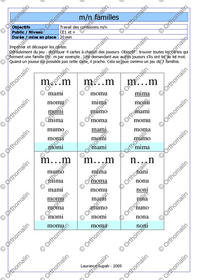 Page 1 de la fiche