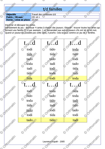 Page 1 de la fiche