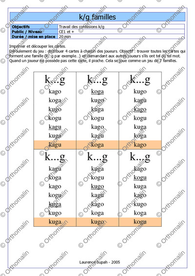 Page 1 de la fiche