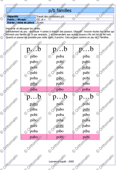 Page 1 de la fiche