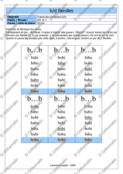 Page 1 de la fiche