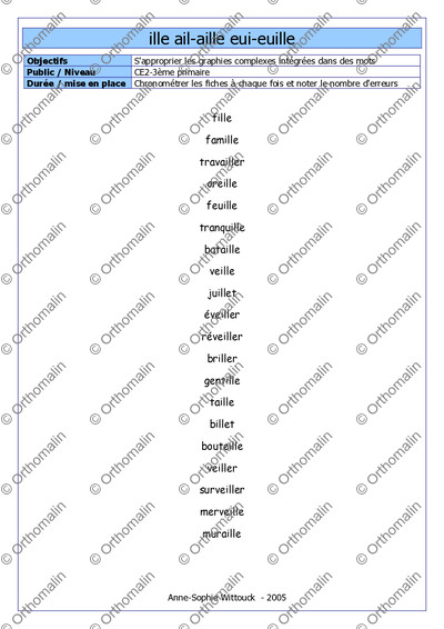 Page 1 de la fiche
