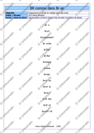 Page 1 de la fiche