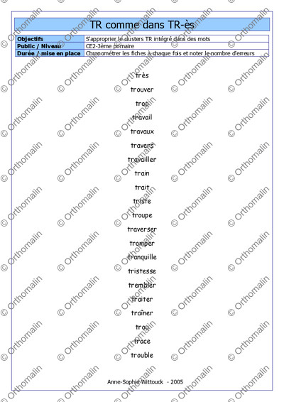 Page 1 de la fiche