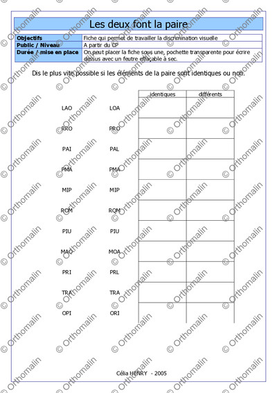 Page 1 de la fiche