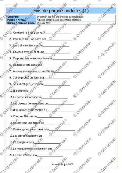 Page 1 de la fiche