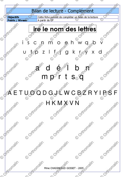 Page 1 de la fiche