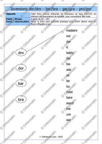 Page 1 de la fiche