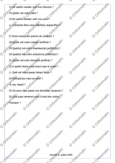 Page 2 de la fiche
