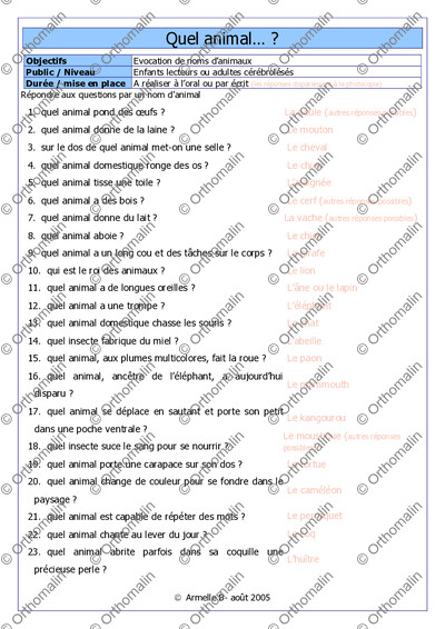 Page 1 de la fiche