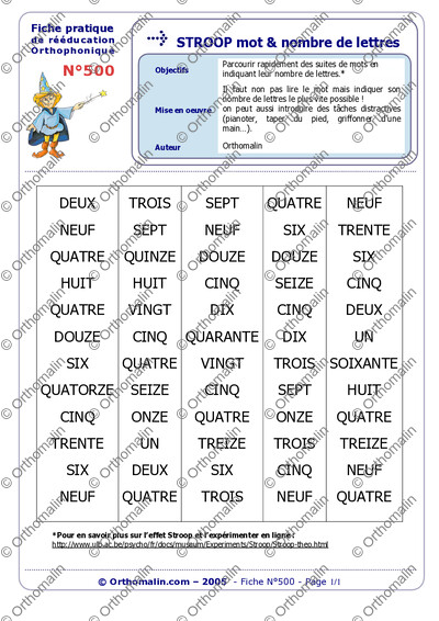 Page 1 de la fiche