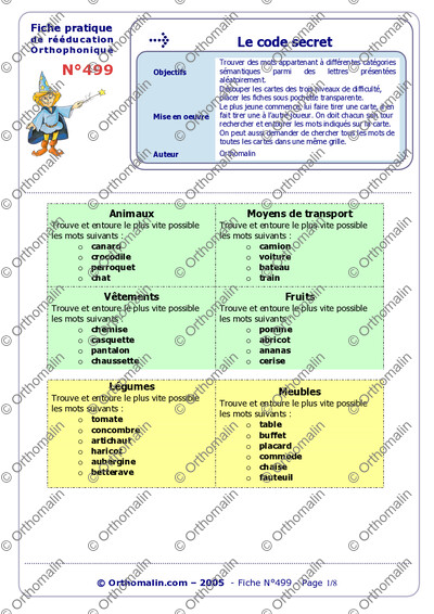 Page 1 de la fiche