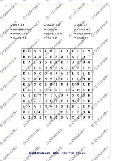 Page 2 de la fiche