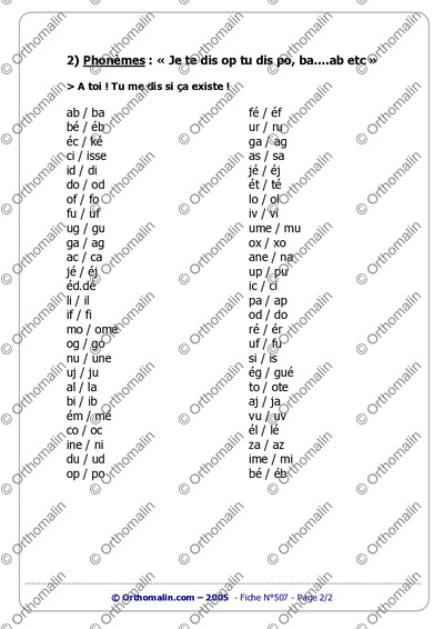 Page 2 de la fiche