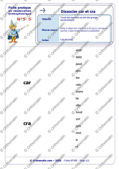 Page 1 de la fiche