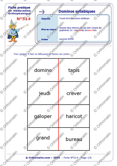 Page 1 de la fiche