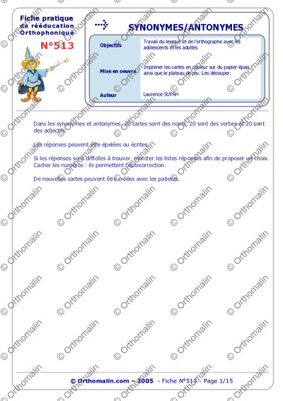 Page 1 de la fiche