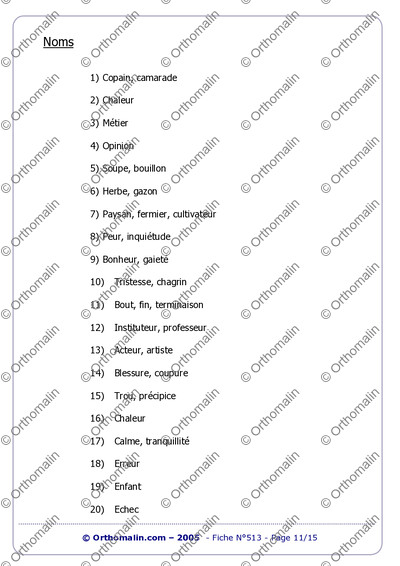 Page 11 de la fiche