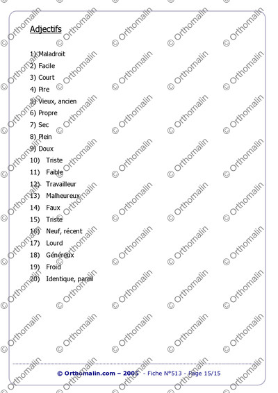Page 15 de la fiche