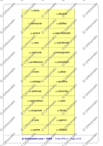 Page 5 de la fiche