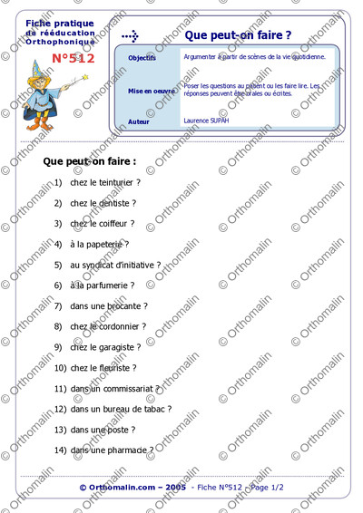 Page 1 de la fiche