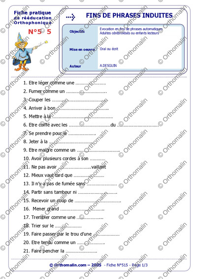 Page 1 de la fiche