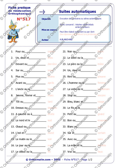 Page 1 de la fiche
