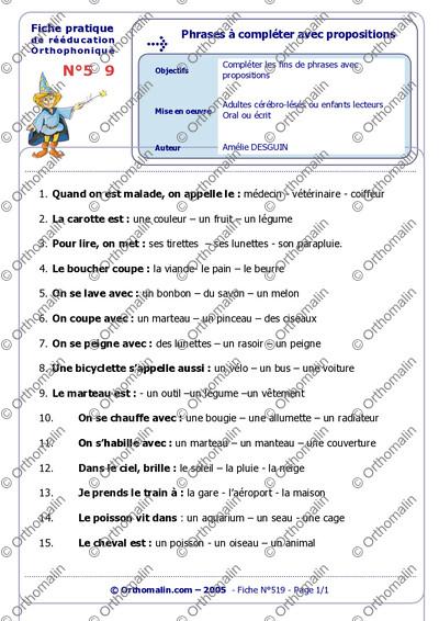 Page 1 de la fiche