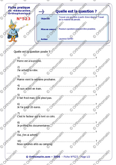 Page 1 de la fiche