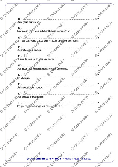 Page 2 de la fiche