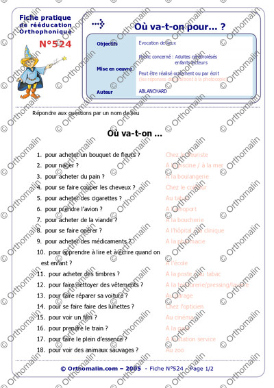 Page 1 de la fiche