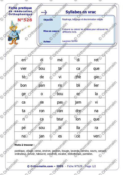 Page 1 de la fiche